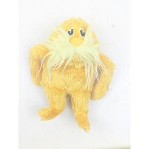 Dr Seuss‎ The Lorax Plush Stuffed Toy 6" Yellow Mustache Classic Character